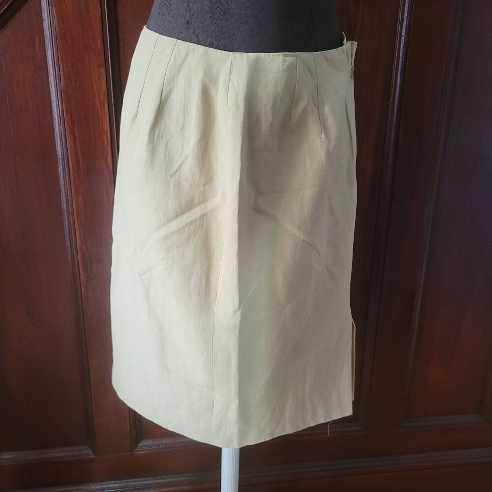 Jones New York Ivory A-Line Skirt Size 8 silk Linen